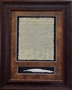 3 Dimensional Art-U.S. Declaration with Quill