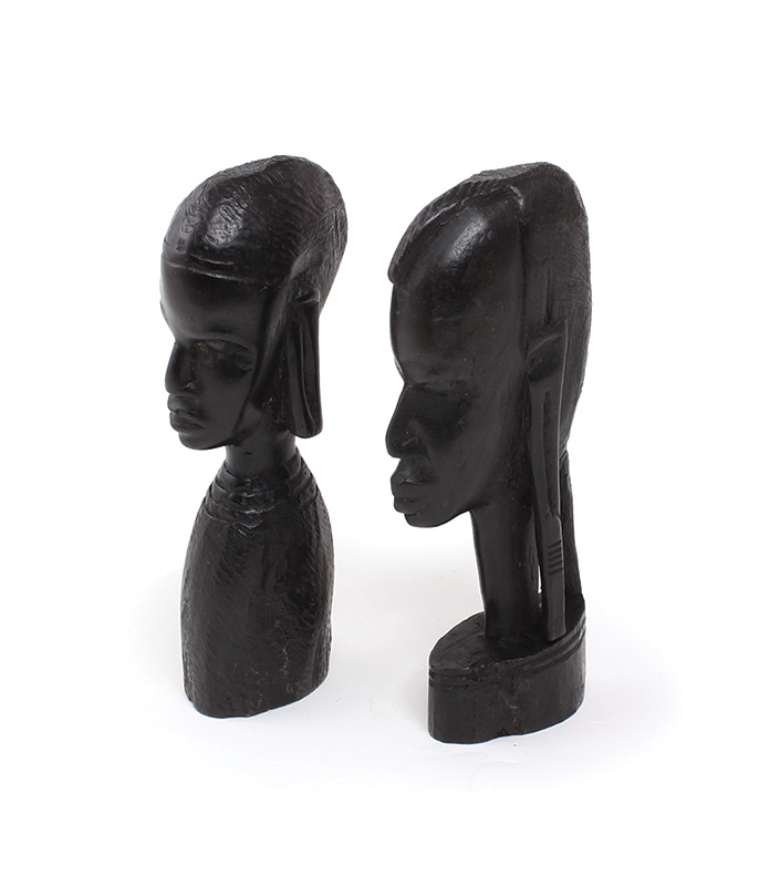 Ebony Busts Pair Of 2 african statue