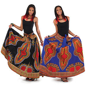 African Maxi Skirt with scarf