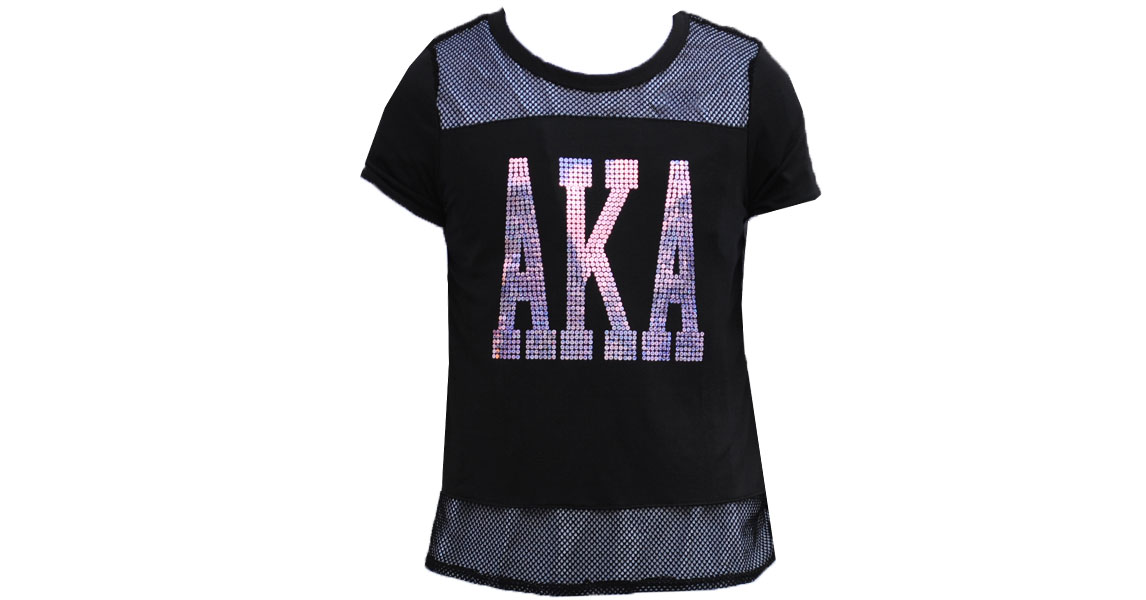 Alpha Kappa Alpha Mesh T shirt black