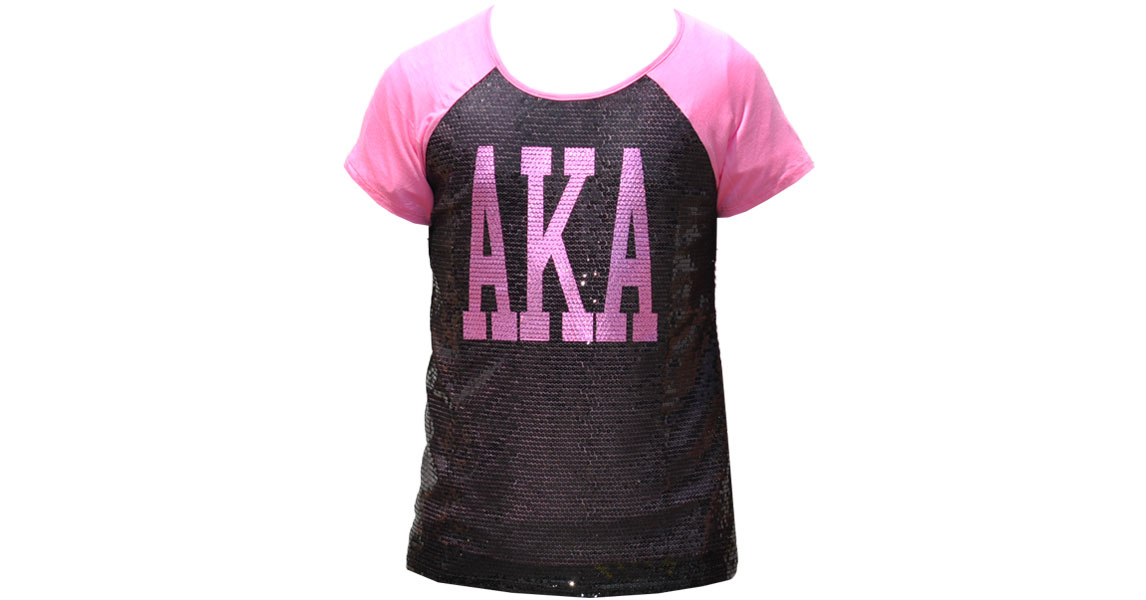 Alpha Kappa Alpha Apparel T Shirt sequins black