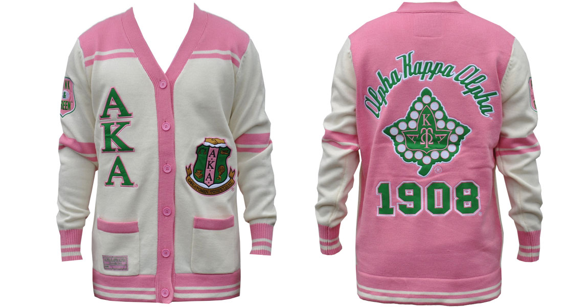 Alpha Kappa Alpha Apparel Cardigan Sweater pink