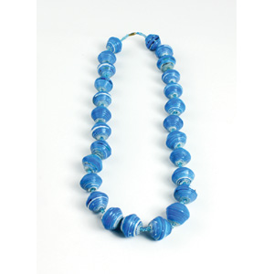 Large Bead Festival Necklace: Blue