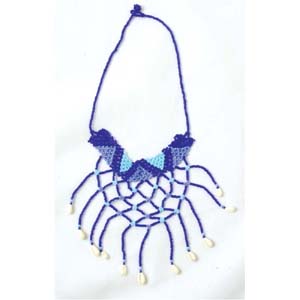 Massai Beaded Choker Necklace : Blue