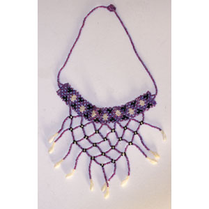 Massai Beaded Choker Necklace : Lilac