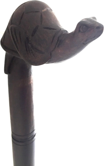 Turtle Decorative Walking Stick Wood Carved Turtle Cane
