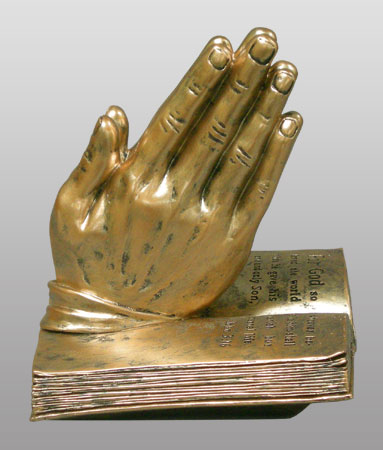 Sacred Moments-Praying Hands (bronze) w/ Bible