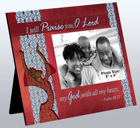 Pic Frame: I will Praise in red