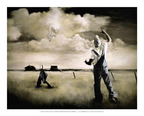 Two Men in a Field by Edwin Lester