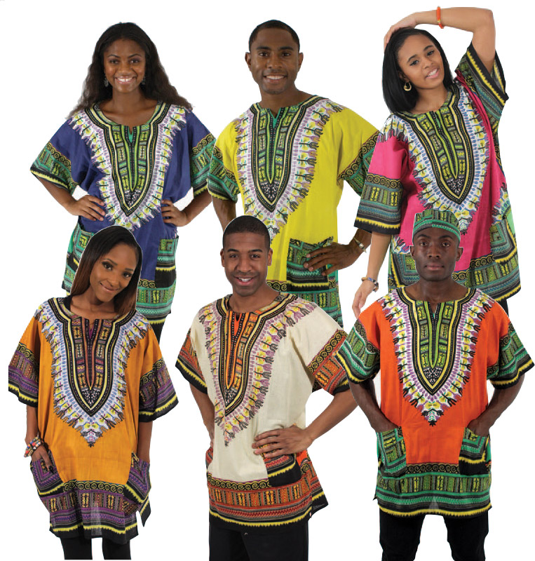 Set Of 6 Traditional Print Dashikis African Imports African American Products And 