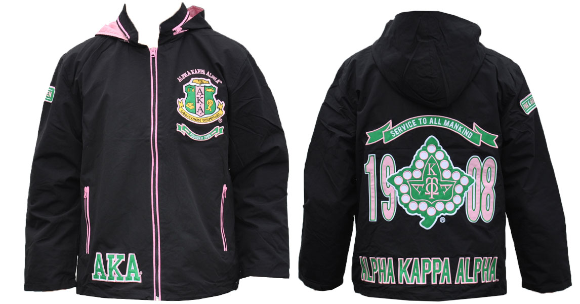 Alpha Kappa Alpha Apparel jacket Windbreaker black