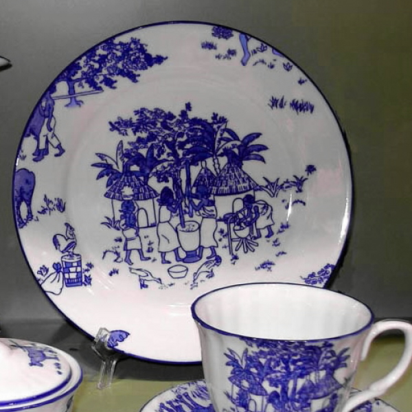 Liberian Dessert Plates-set of 4-Indigo Blue