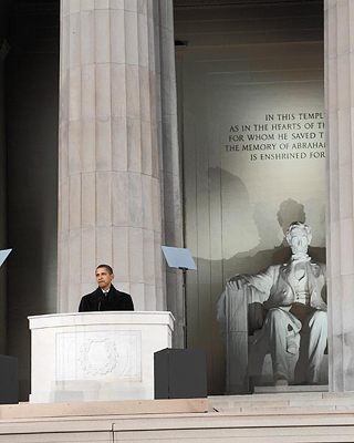 President Barack Obama at Lincoln Memorial, 2009