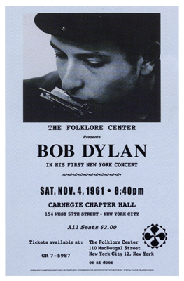 Bob Dylan; Carnegie Hall; 1961