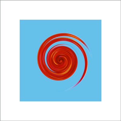 Whirl #3 (Red on Sky Blue)