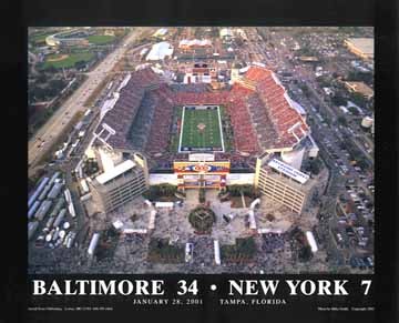 Baltimore 34; New York 7 - Super Bowl XXXV; Tampa; Florida