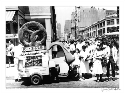 Pretzel Vendor; Brooklyn; New York; 1956