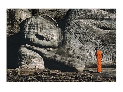 Buddhist Monk and Reclining Buddha