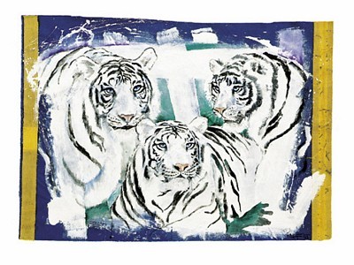 Three White Tigers