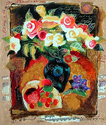 Flowers with Pomegranate (Roses for Tatyana)
