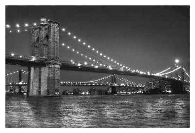 Brooklyn Bridge and Manhattan Bridge; Night *