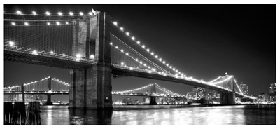 Brooklyn Bridge and Manhattan Bridge at Night *