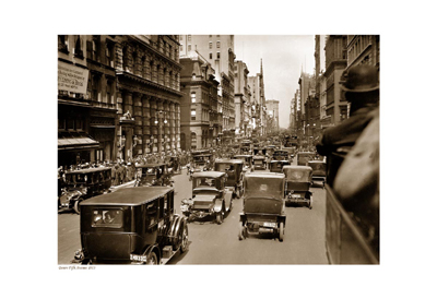 Down Fifth Avenue; 1913 (sepia)