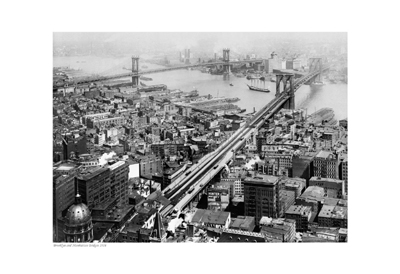 Brooklyn and Manhattan Bridges; 1916