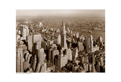 Aerial View of Chrysler Building; 1932 (sepia)