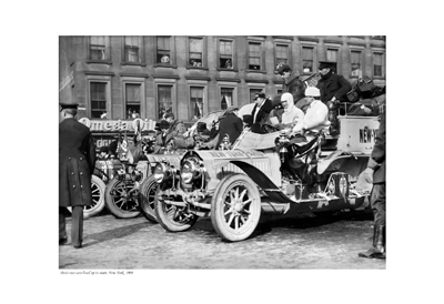 Paris Race Cars Lined Up to Start; New York; 1908
