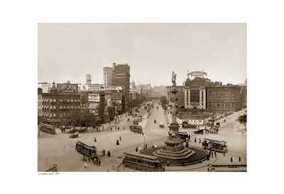 Columbus Circle; 1907 (sepia)