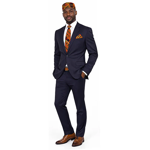 African 4 piece men’s bow and necktie combo with handkerchief