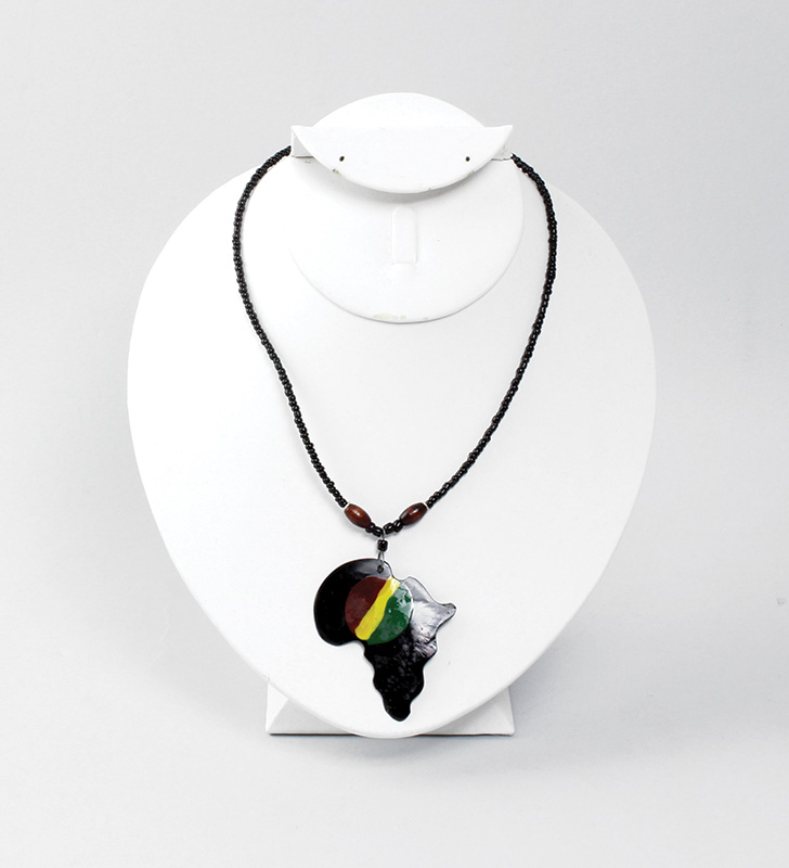 Africa Pendant Necklace: Black Rasta