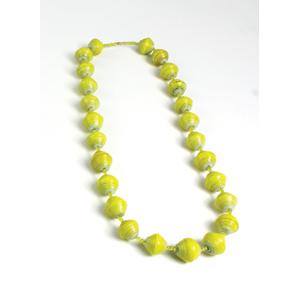 Large Bead Festival Necklace: Yellow