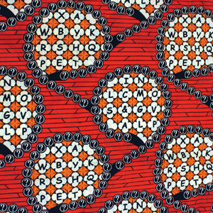 Letters & Riddles Fabric: Orange