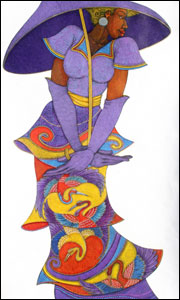 Charles Bibbs-The purple Umbrella-SOLD OUT