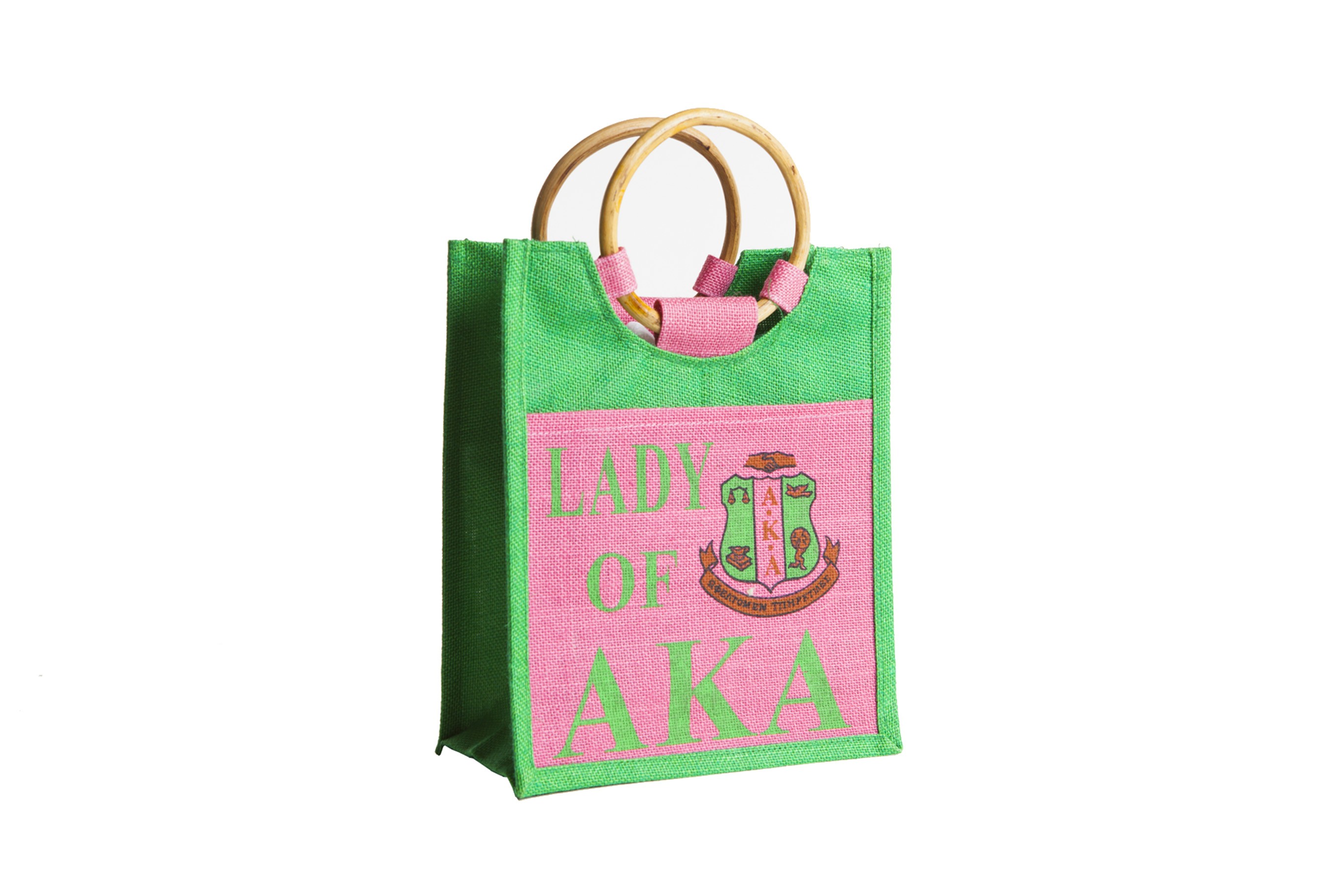 Alpha Kappa Alpha Pocket Jute Shopping Bag