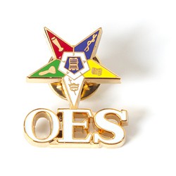 Order Of The Eastern Star Jewelry 3D Color Shield Pin