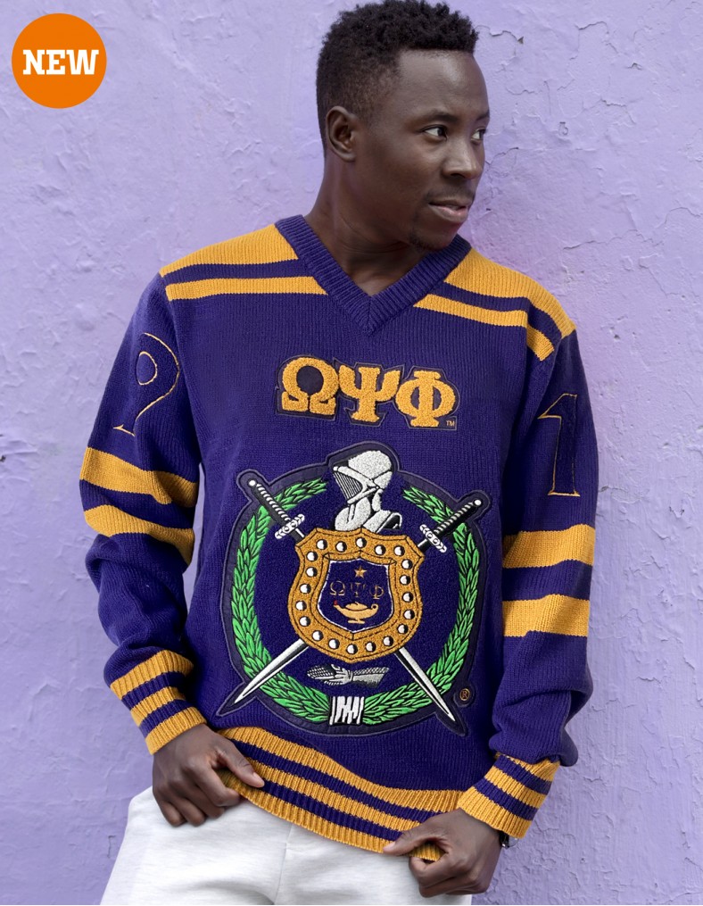 Omega Psi Phi apparel Sweater V neck purple
