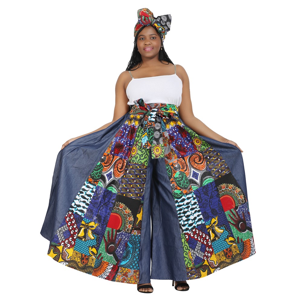 African Palazoo Pants in wax prints and denim