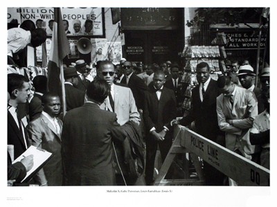 Harlem; 1962 (depicts Malcolm X; Gabe Pressman & Louis Farrahkan