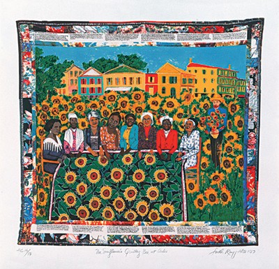 The Sunflower's Quilting Bee at Arles *