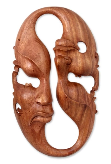 African Handmade Duality Wood Mask