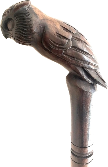 Owl Decorative Walking Stick Wood Hand Carved Owl Cane
