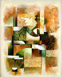 Lacquer Framed - Abstract Collage
