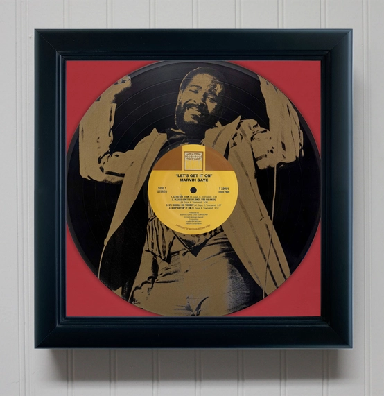 Marvin Gaye Framed Black Vinyl Etched Lp Shadowbox