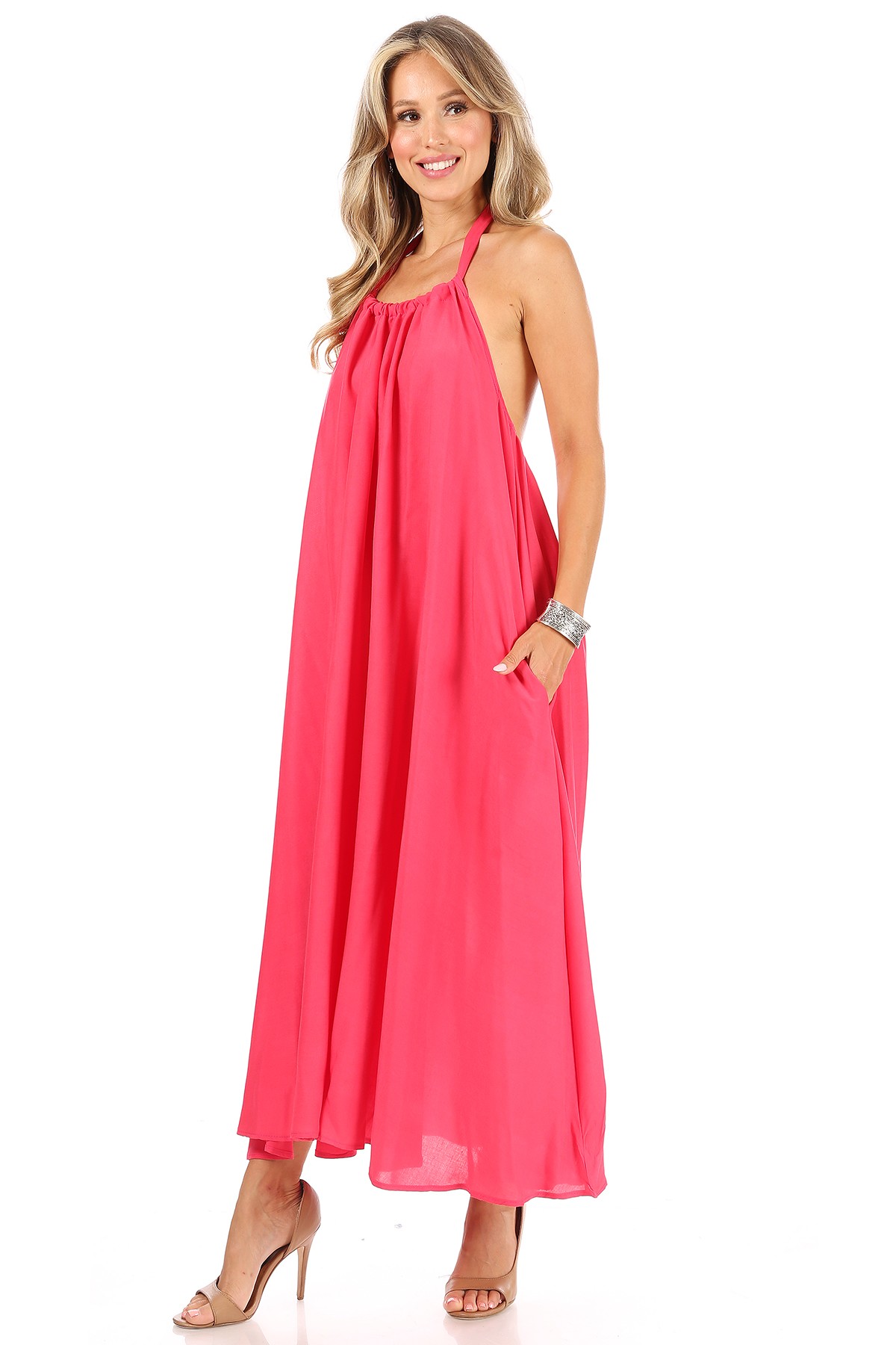 All Eyes On Me Collection - Linen Halter Maxi Dress