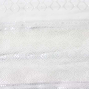 George Fabric (8 Yards) : White/Silver