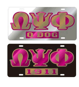 Omega Psi Phi auto License tags-Founders-call tag