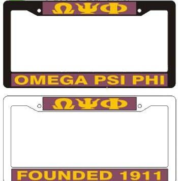 Omega Psi Phi license frame plastic